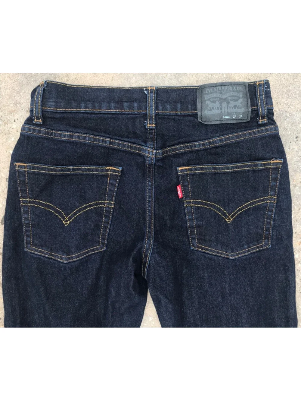 Levis 511 Performance Slim Youth 14 Reg 27x27 Blue Jeans Dark Wash No Fade